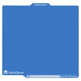 HzdaDeve Upgraded Cool Plate for Lab X1C/X1E/P1P/P1S/A1 Low Temperature Cold Build Plate 257.5x257.5MM Double Sided Textured Board Sheet Bed PEI Platform for Bambu Lab 3D Printer (No Heating/No Glue)