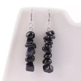 Unbranded Black Stone, Rock Style Dangle Earrings