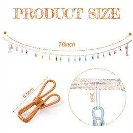 Boho Toy Storage Chain 78" Stuffed Animal Chain Holder Hanging Macrame Stuff Animals Organizer with Clips for Bedroom Wall Display