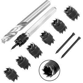 Eyech 10Pcs Spot Weld Cutter Set, HSS Spot Weld Cutter Removal Tool Kit with 3/8" & 5/16" Double Sided Drill Bit, Hex Sheet Metal Hole Cutter Remover for Power Drill Spot Welding