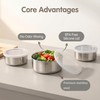 5 Pack Stainless Steel Food Storage Containers with Lids, Metal