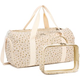 Duffle Bag for Gym Sports Women Girls Workout Travel Bag Weekender with Shoe Compartment and Wet Pocket