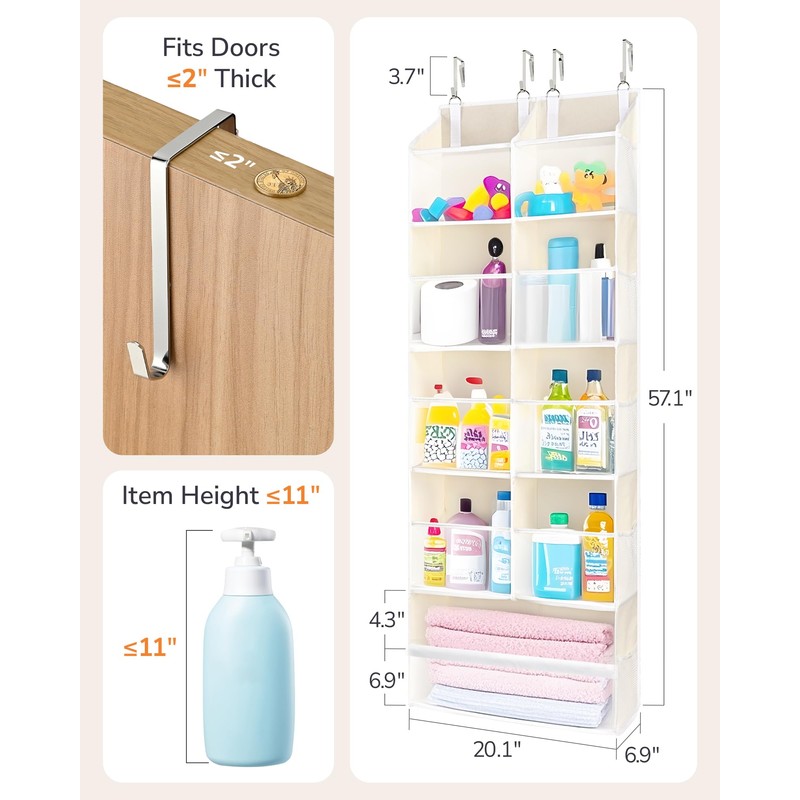 ULG Over the Door Organizer, 5-Tier Extra Large Hanging Storage