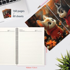 Zaycca Spiral Journal Notebook,B5 Comic Style Horizontal Ruled Spiral Notebook: Cute Hamsters Looking at Each Other