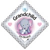 Grandchild On Board Car Sign, Elephant and Rabbit Grandchild On