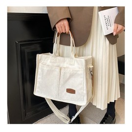 Tote Bag for Women Prite Corduroy Handbags Casual Hobo Messenger Bag Shoulder Bag with Multi-pocket