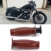 2pcs 7/8in Retro Rubber Throttle Handlebar Non-Slip Handle Grip Universal