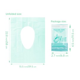Pack of 40 Disposable Toilet Seat Covers, Waterproof Toilet Covers for Travel with Toddlers (Individually Packed, Green)