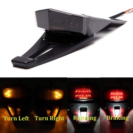 Rich Choices Motorcycle LED Rear Fender Brake Tail Light Turn Signals Running Lamps For Bobber Dirt Bike Off-road Smoke