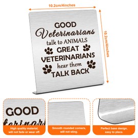 Veterinarian Gift for Women Men Funny Farmhouse Desk Sign Gifts for Vet Student Veterinarian Appreciation Gifts Plaque Sign Desk Decor Veterinary Student Graduation Gift Thanksgiving Birthday Gift