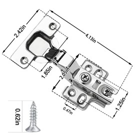 YUNYU 4 Pcs Cabinet Hinges,Kitchen Cupboard Hinges Cupboard Hinges with Screws Soft Close Hinges Kitchen Cabinet Hinges Inset Mute Door Hinges for Bathroom Bedroom Dining Room (Inset)