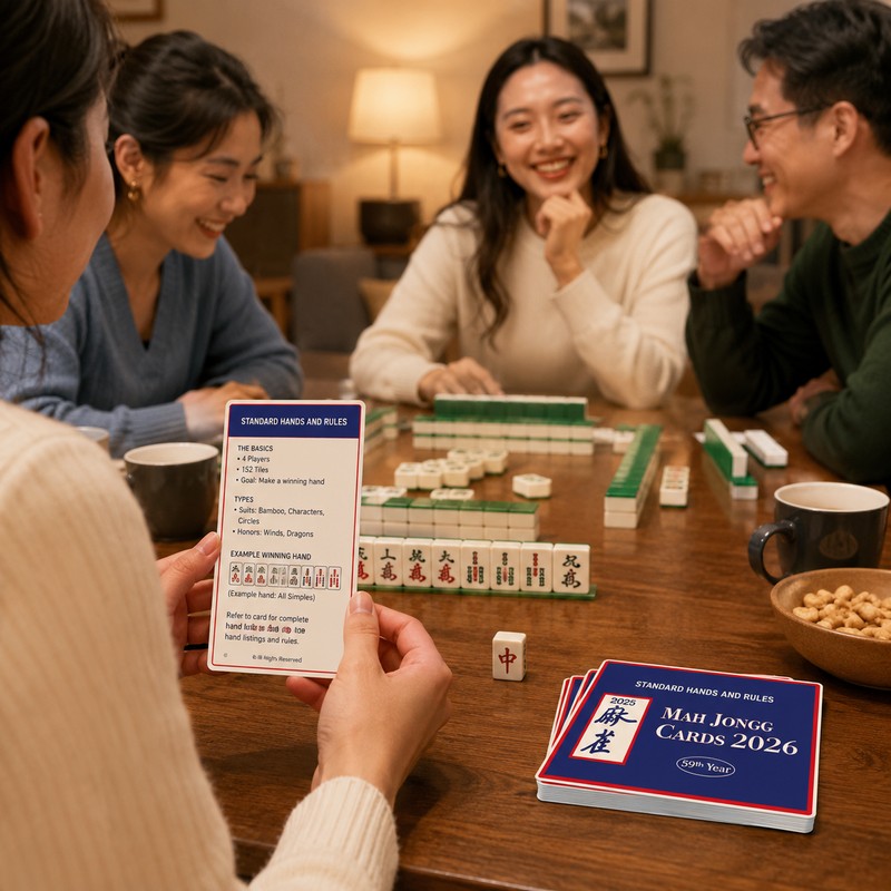 Mahjong Rule Reference Card for Game Night – Portable Cardboard