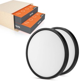 TALOYA Surface Mount LED Ceiling Light 12 Inch-2 Pack Black Shell, Equivalent to Traditional 200W Bulb Light for Kitchen Bedroom Utility Closet Room,5 in 1(3000k/3500k/4000k/5000k/6500k)