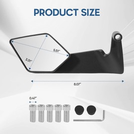 Motorcycle Mirrors Stealth Wing Style Rear View Mirrors Max Adjustable Anti-Glare Side Mirrors Compatible with MT-07 MT-09 Z650 Z900 Z1000 Duke 390 790 1290 S1000 and More Street Bikes