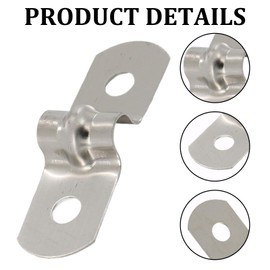 100 PCS M5 Pipe Strap, Stainless Steel U Brackets for Mounting, Double Hole U Clamp, Excellent Stability for Fixing Heavy Pipes, Cables