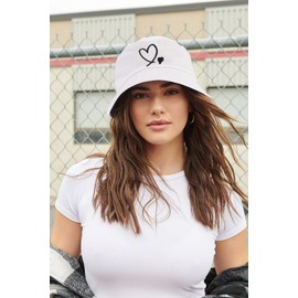 XYIYI 2 Pack Double Heart Black White Unisex Bucket Hat for Women Men Summer Beach Fishing Hat Sun Hat