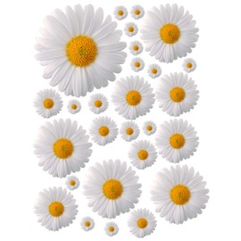 Autoaufkleber Blumen Gänseblümchen Prilblumen Tuning - 27/54/108 Stück - Lustige Karosserie Motorrad Fahrradhelm Glasaufkleber (Large, 27 Stücke, Farbe 010)