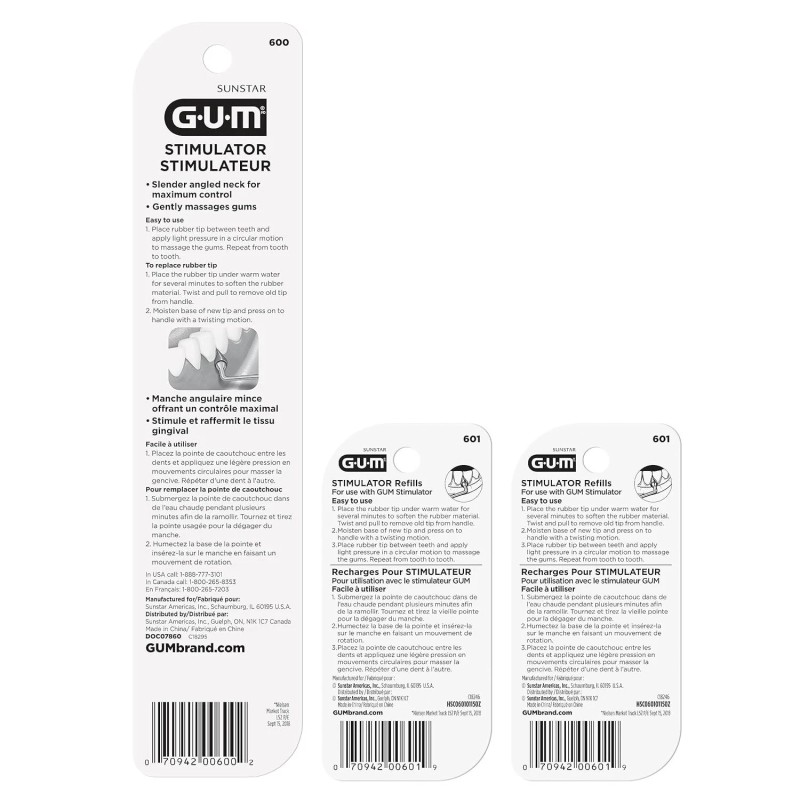 GUM Stimulator Permanent Handle - Long Handled Massager 1 Count