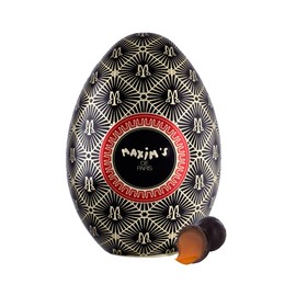 Maxim's de Paris - Easter Egg Tin Box Filled with Dark Chocolate and Salted Caramel Bonbons - Luxurious Egg Tin Box of Chocolate Bonbons From France - Royal Design - Imported Chocolates From France (Black)