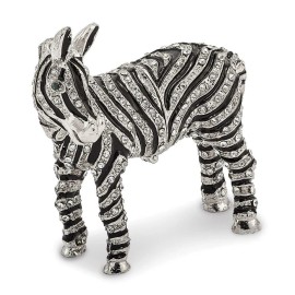 Box Jere Luxury Giftware, Bejeweled ZELDA Zebra Bling Full Crystal Trinket Box with