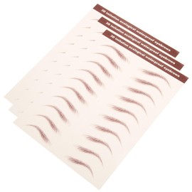 NOLITOY 3 Sheets Eyebrow Tattoo Sticker 4D Hair-like Waterproof Eyebrow Transfers Stickers Eyebrows for Woman Man Makeup Tool Light Brown