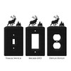 SWEN Products Elk Wall Plate Cover (Double Outlet, Black)