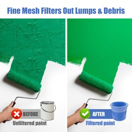 8Pcs 1 Gallon Paint Strainer Bags, Fine Mesh Nylon Filter Bags with Elastic Top, Reusable Disposable Paint Filter for Liquid Filtering & Home Brewing, Paint Gardening, White (28×30cm)