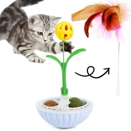 Oncpcare Cat Treat Puzzle Toy, Catnip Ball Gall Fruit Toy for Cat Interactive Toys for Indoor Cats Kitten Wand Toy Cat Puzzle Feeder Dry Food Easy