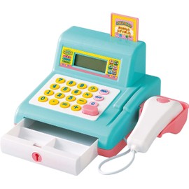 Ishikawa Toy Waku Miseya-san Register, W 8.9 x H 6.7 x D 4.9 inches (22.5 x 17 x 12.5 cm), Light Blue