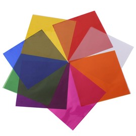 Cellophane Sheets 80Pcs 15.5x15.5cm Cello Sheets Colored Cellophane Wrap for DIY Arts Crafts Decoration