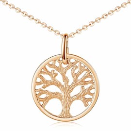 MATERIA by Matthias Wagner Tree of Life Pendant 925 Silver in 3 Colours with Chain KA-88, Silver