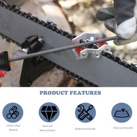 Pack of 6 Chainsaw Files, Round Files for Chainsaws, 4.8 mm, Hardened Steel Alloy Round Files for Repair and Sharpening Saw Chains, Lawnmower, Chainsaw Chain, Sharpening Tools