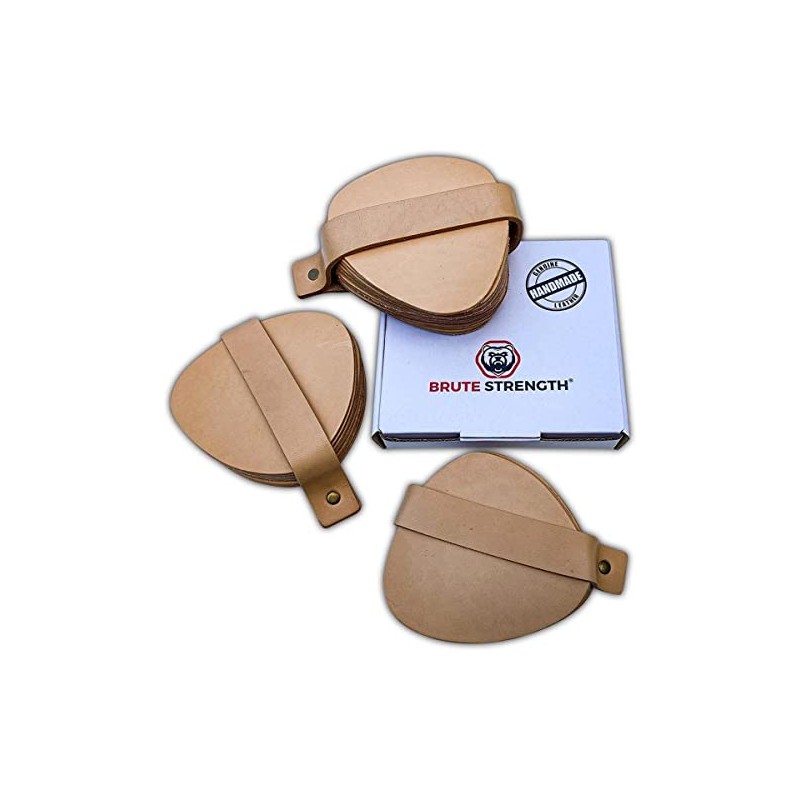 Brute Strength - Full grain leather coasters - Natural -
