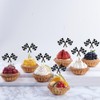 Sleyberoy Checkered Flag Racing Cupcake Toppers-Racing Flag Finish Line、Flags Race