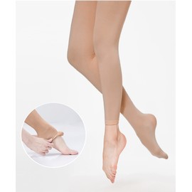 Danswan Medias de ballet de transición para niñas y mujeres, sin pies, leggings de ballet convertibles para niños pequeños, 2 pares - Piel (sin pies), 6-8 Años