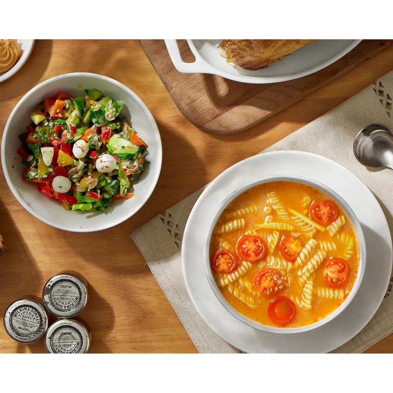 ONEMORE White Ceramic Bowls Set of 6, 24 oz Soup