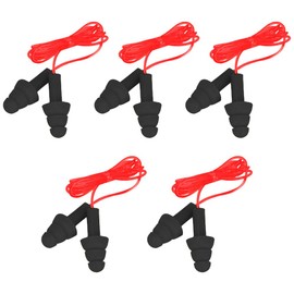 SAFE HANDLER CovertX Ear Plugs | Noise Reducing Ear Plug, Corded, Black with RED Cord (5 Pairs)