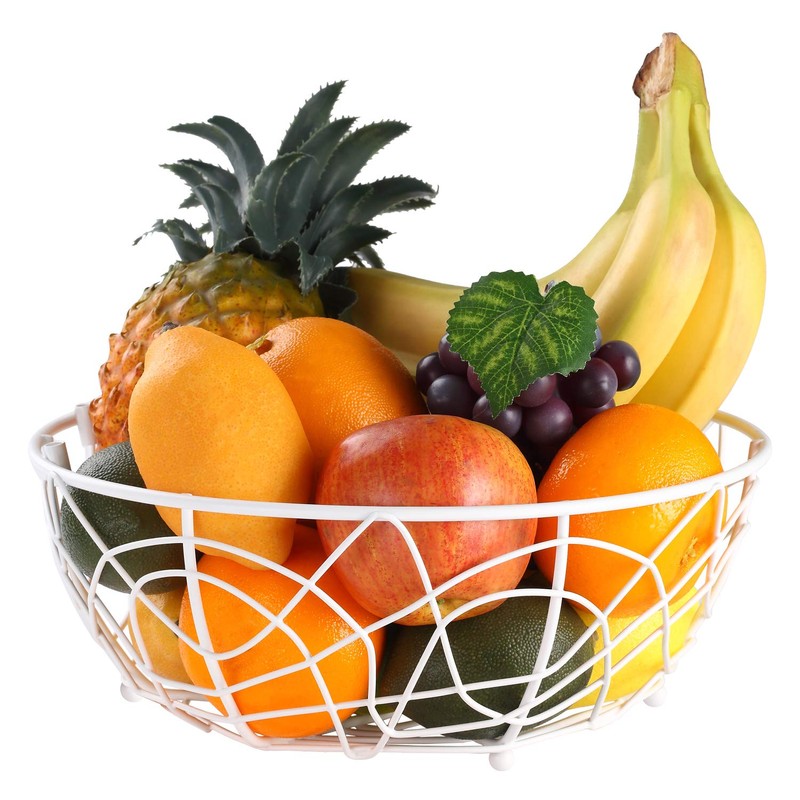 Buruis Fruit Basket Bowl with Banana Hanger, Modern Bird Design
