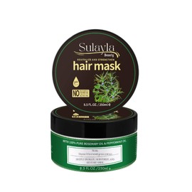Sulayla Beauty Revitalize and Strengthen Hair Mask - Contains 100% Pure Rosemary and Peppermint Oil - with Biotin - Promotes hair growth - 250ml.