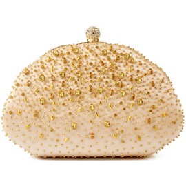 Rhinestone Clutch Purses for Women Top-handle Evening Bag Wedding Formal Crystal Diamond Detachable Chain Crossbody Bag（gold）