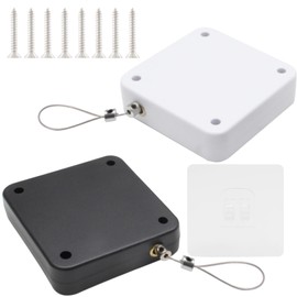 vibedor 2 Pack Automatic Sliding Door Closer, Sliding Screen Auto Door Closer, Steel Pull Cord for Bathroom, Bedroom(Black & White, 800N)