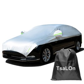 Half Car Cover Top Waterproof All Weather, Car Covers Outdoor Indoor for All Season Waterproof Dustproof Hail UV Resistant Snowproof Universal Sedan