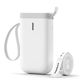 NIIMBOT Label Maker Machine, D11 Wireless Thermal Label Printer No Ink Need Clothing Jewelry Food Grocery Label Maker with 1 Roll White Starter Label Paper for Home & Office Organization (White)