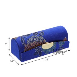 Royal Blue Lipstick Case with Brocade Design