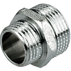 1/2" x 3/8" MALE x MALE REDUCTION NIPPLE UNION FITTINGS CHROME PLATED BRASS