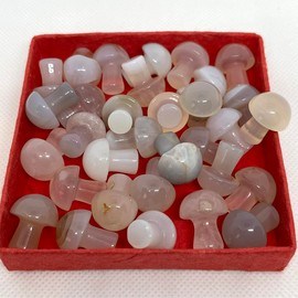 VIE Crystal Mushroom, 2cm, Banded Agate, One Size