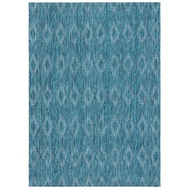 SAFAVIEH Courtyard Collection 2'7" x 5' Turquoise/Blue CY8522 Indoor/ Outside Waterproof Easy cleansingPatio Backyard Mudroom Area Mat