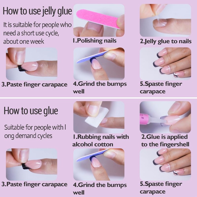Long Press on Nails, Almond Press on Nails Tip Fake
