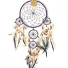Extra Large Purple Dream Catcher Brown & White Feathers