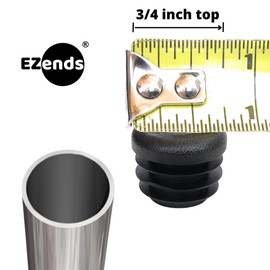 EZends Premium Grade 3/4 Inch Round Plug / 14-20 Gauge /50 Pack/Black Plastic End Caps/Durable Chair Glide Inserts for Chair Legs/Furniture Feet Protectors/Round Caps
